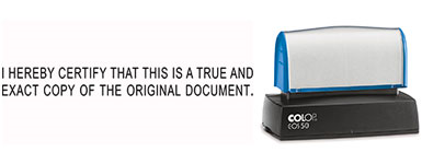 ON2P-Certified "True Copy" Stamp 