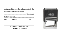 ON25N-S - ON25N-S - "Attachment" Stamp for Declarations