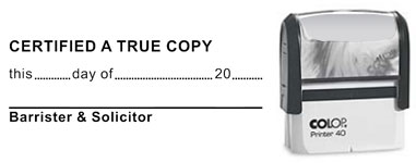 ON3S-Certified <br/>"True Copy" Stamp 